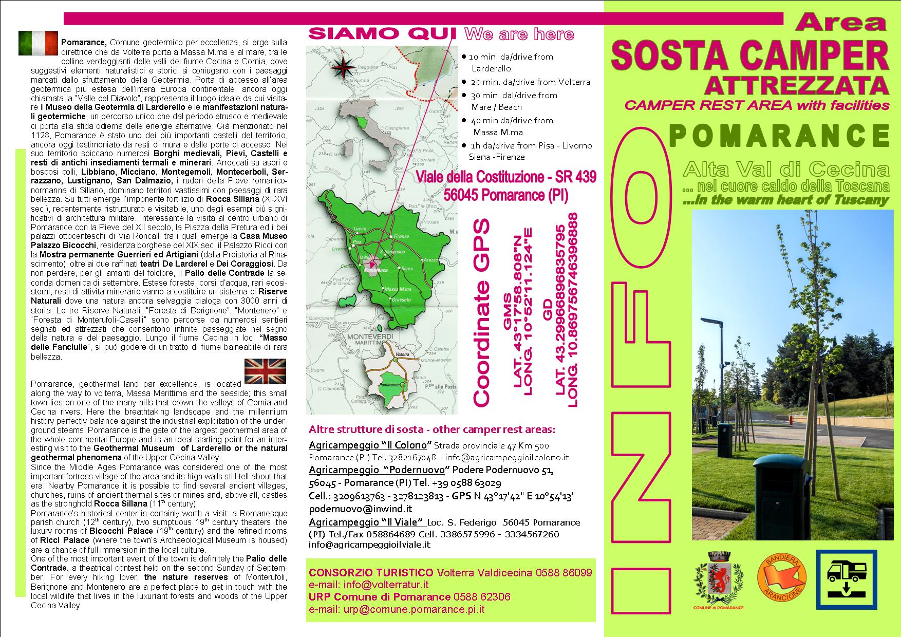 area sosta pomarance front